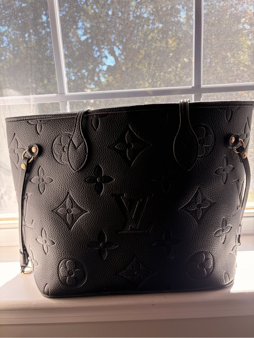 LV Black Embossed Tote Bag